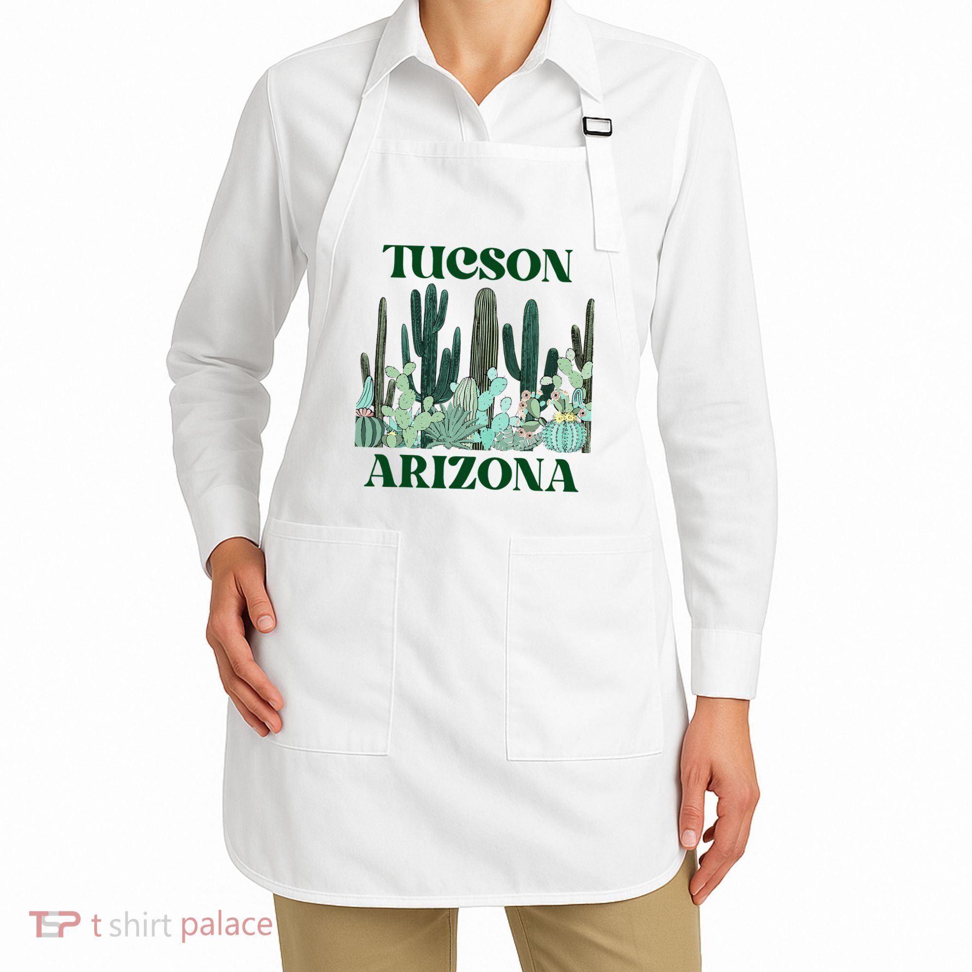 Green Tucson Arizona Cactus Apron