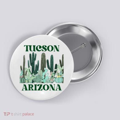 Green Tucson Arizona Cactus Button