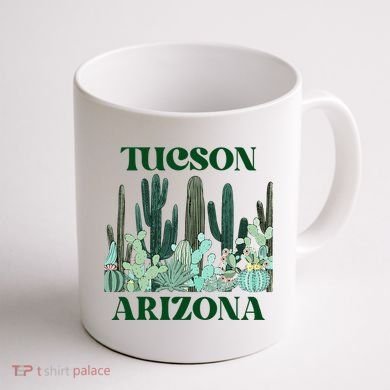 Green Tucson Arizona Cactus Coffee Mug back