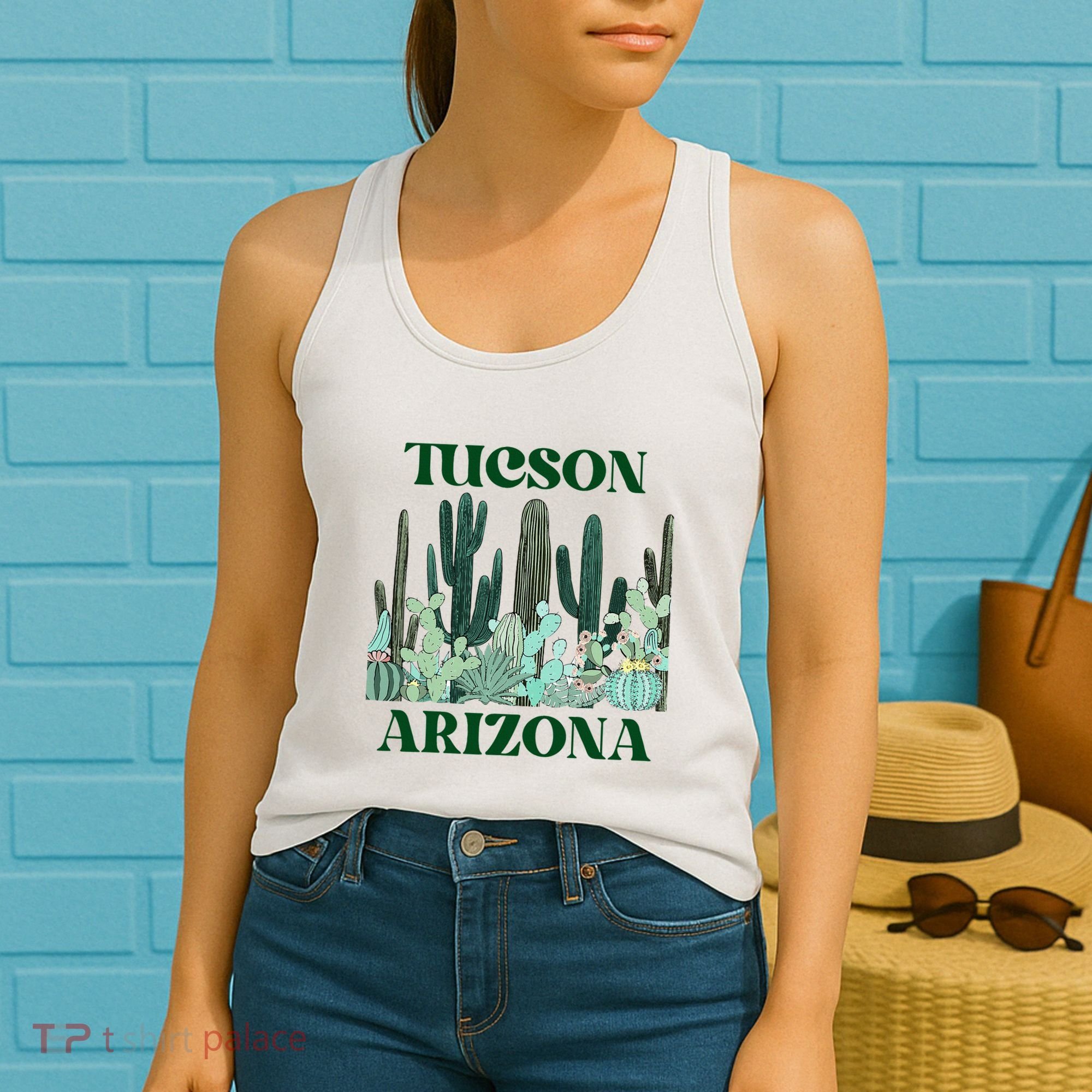 Green Tucson Arizona Cactus Women's Tank Top