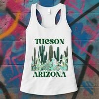 Green Tucson Arizona Cactus Women's Tank Top thumb 3