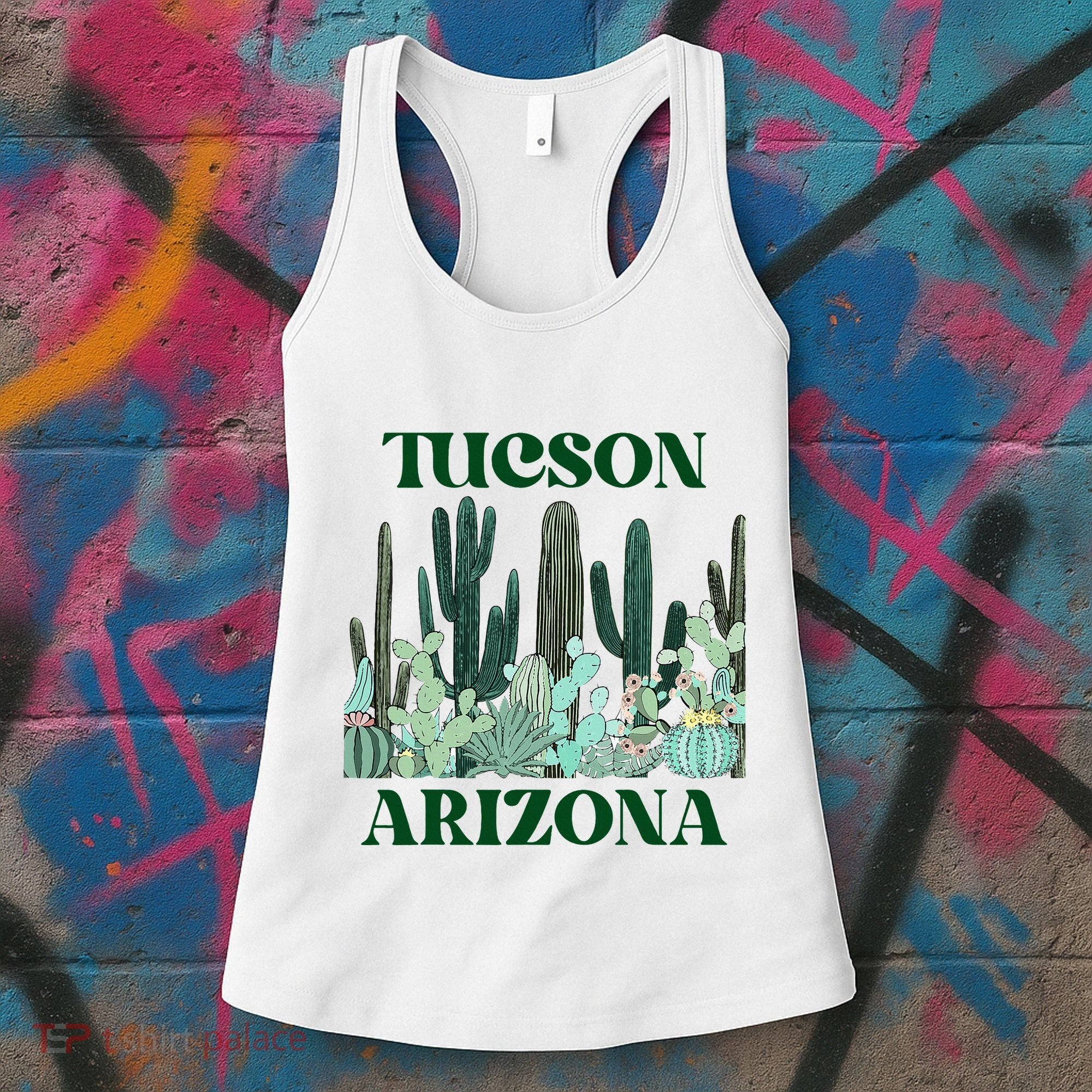 Green Tucson Arizona Cactus Women's Tank Top