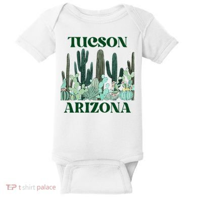 Green Tucson Arizona Cactus Baby Bodysuit