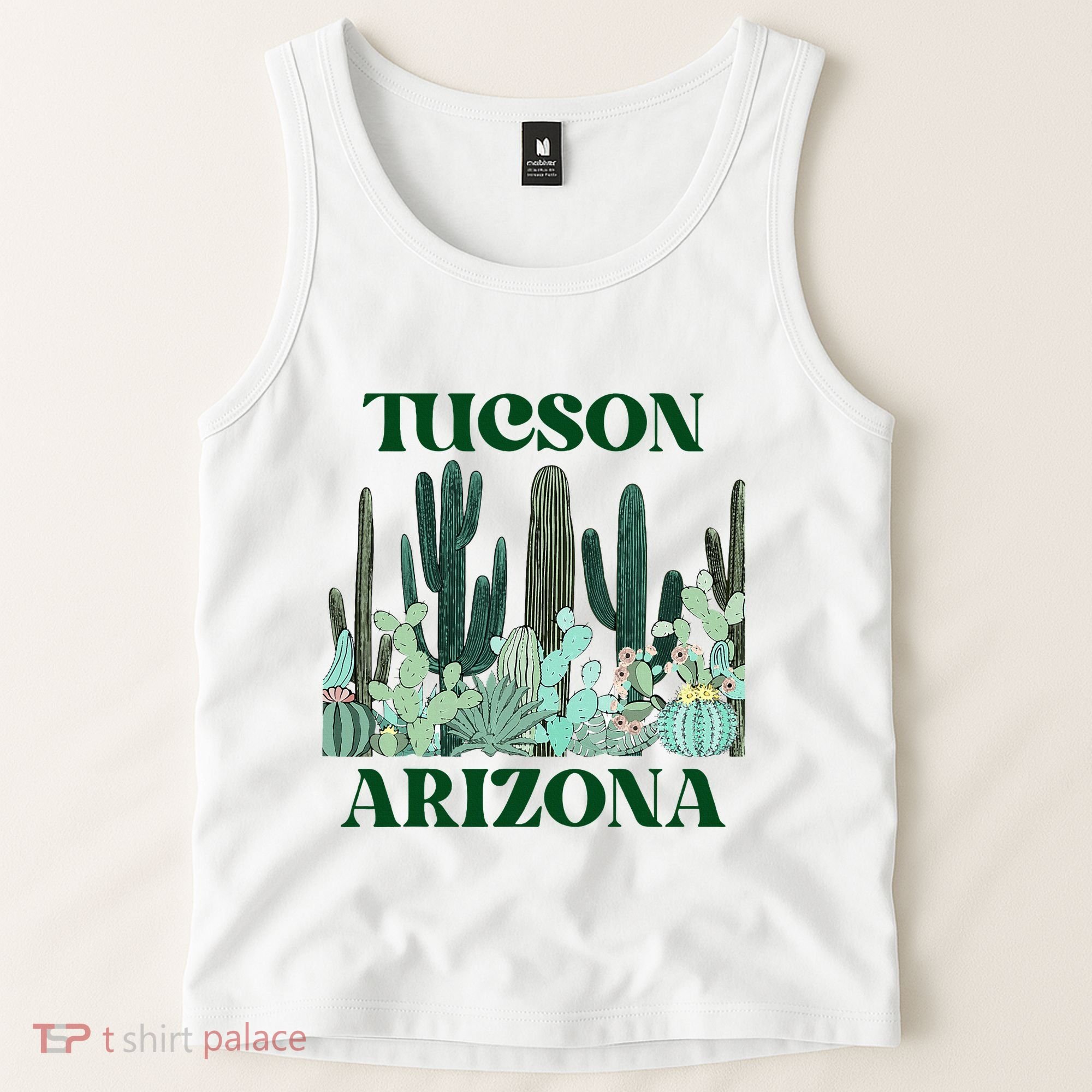 Green Tucson Arizona Cactus Tank Top