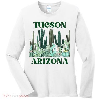 Green Tucson Arizona Cactus Women's Long Sleeve Shirt