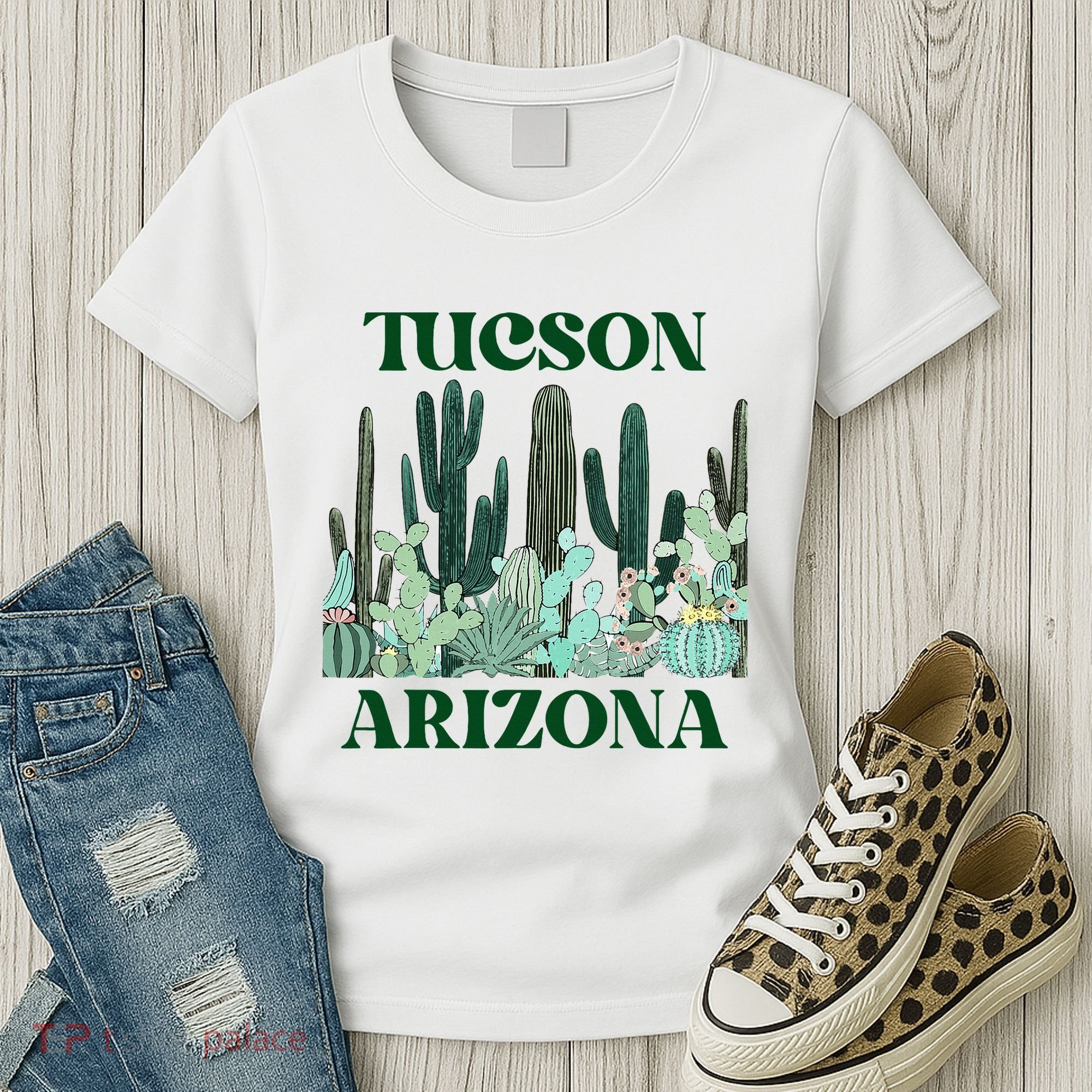 Green Tucson Arizona Cactus Women's T-Shirt