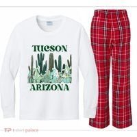 Green Tucson Arizona Cactus Kids Long Sleeve Plaid Pajama Set thumb 0