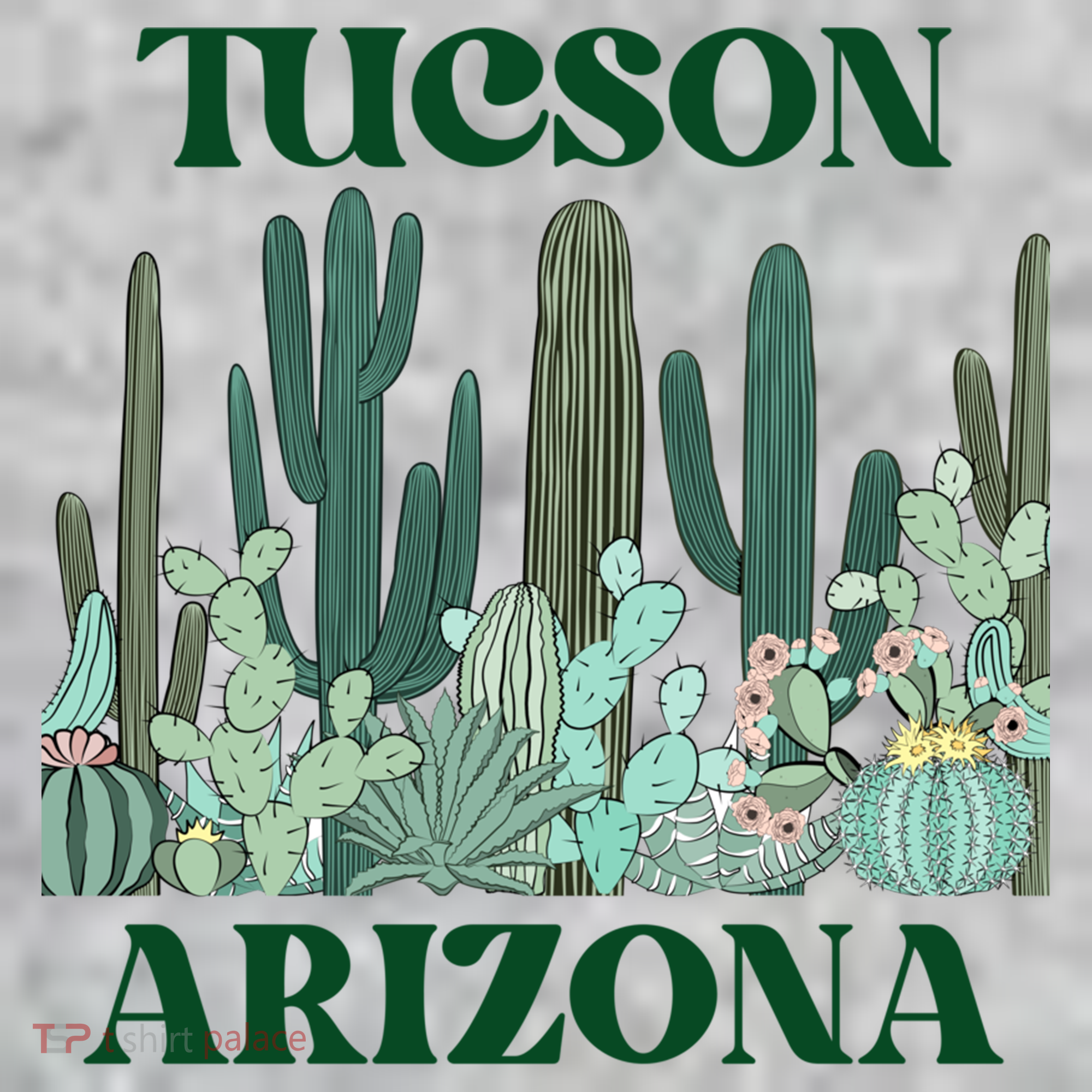 Green Tucson Arizona Cactus Great Gift The Baniff Cuffed Pom Beanie