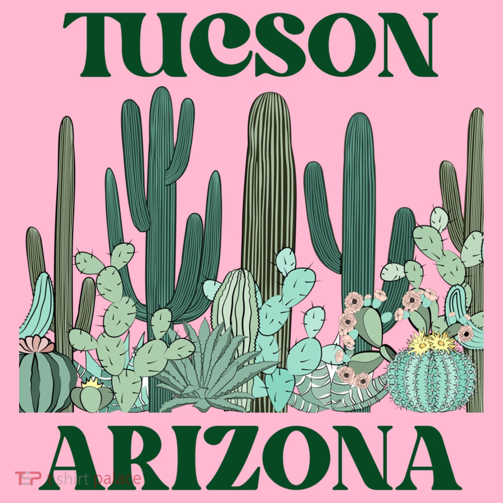 Green Tucson Arizona Cactus Great Gift Coaster
