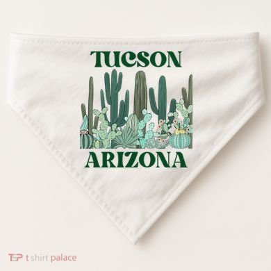 Green Tucson Arizona Cactus Great Gift USA-Made Doggie Bandana