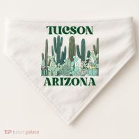 Green Tucson Arizona Cactus Great Gift USA-Made Doggie Bandana thumb 0