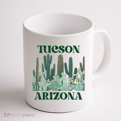 Green Tucson Arizona Cactus Great Gift Coffee Mug back