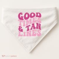 Good Times And Tan Lines Summer Groovy USA-Made Doggie Bandana thumb 0