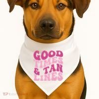 Good Times And Tan Lines Summer Groovy USA-Made Doggie Bandana thumb 1