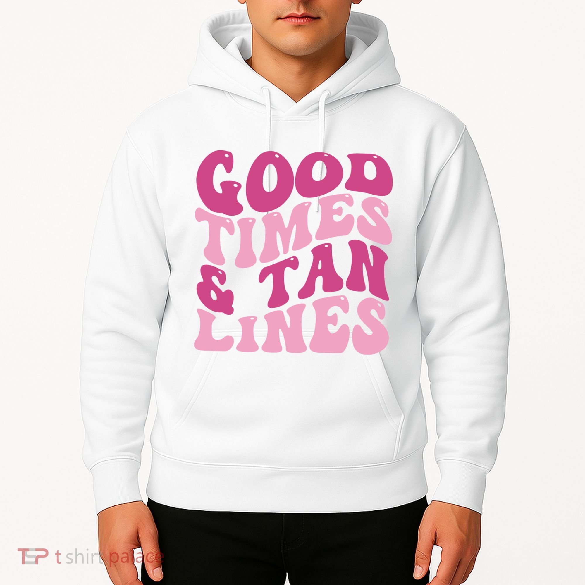 Good Times And Tan Lines Summer Groovy Hoodie