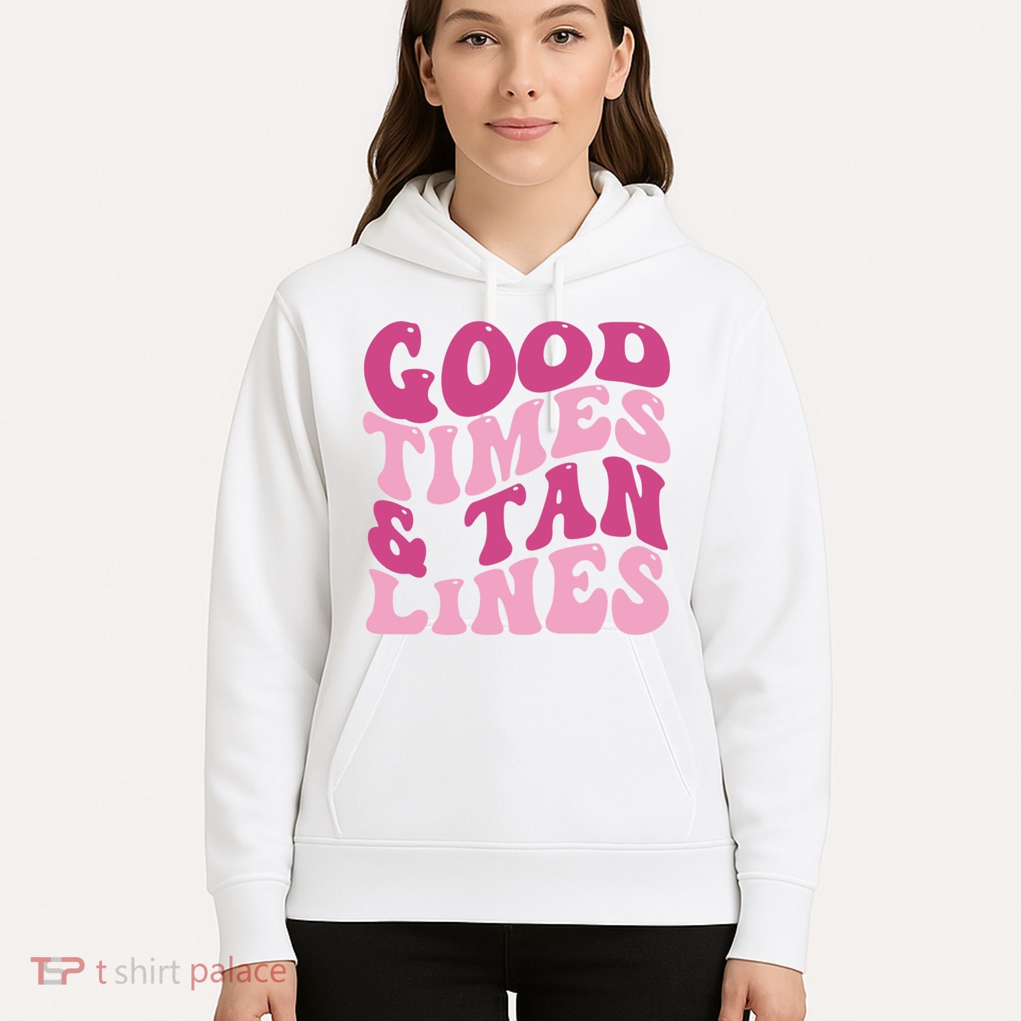 Good Times And Tan Lines Summer Groovy Hoodie