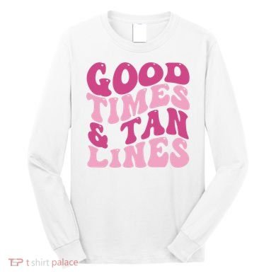 Good Times And Tan Lines Summer Groovy Long Sleeve Shirt