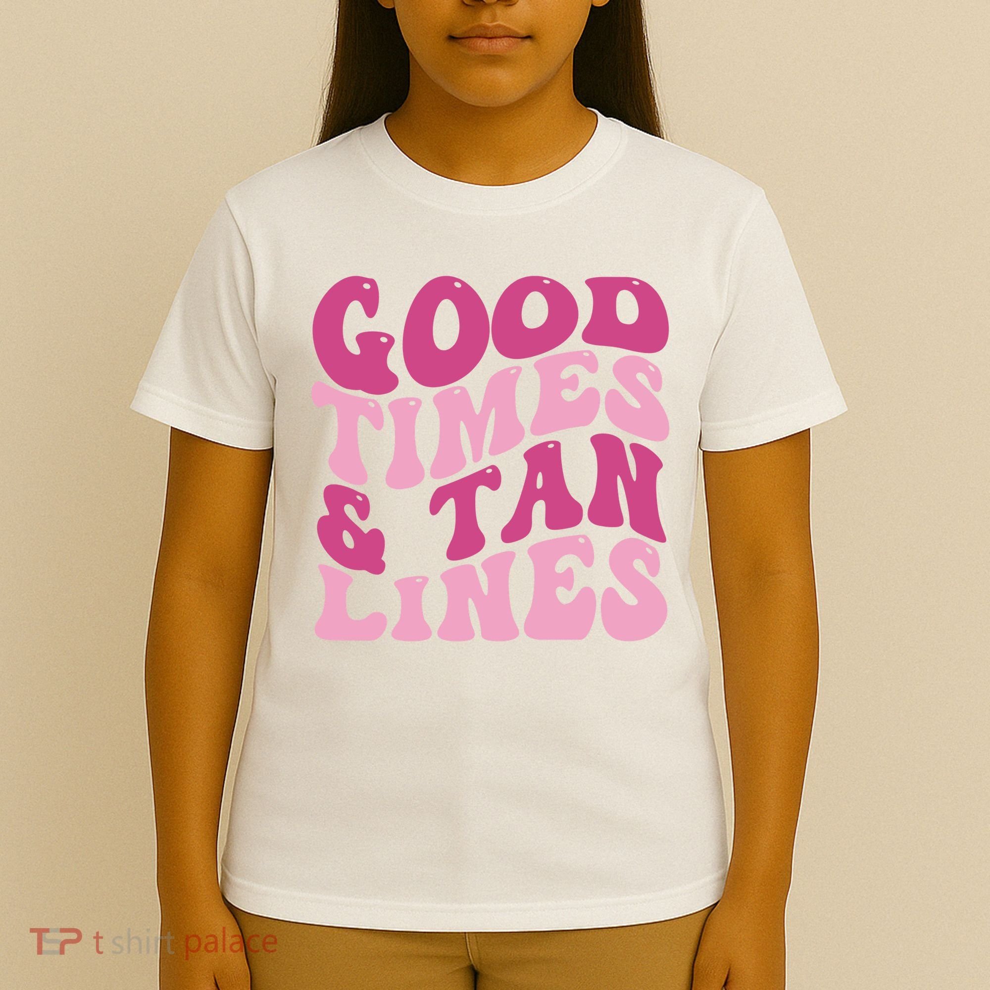 Good Times And Tan Lines Summer Groovy T-Shirt