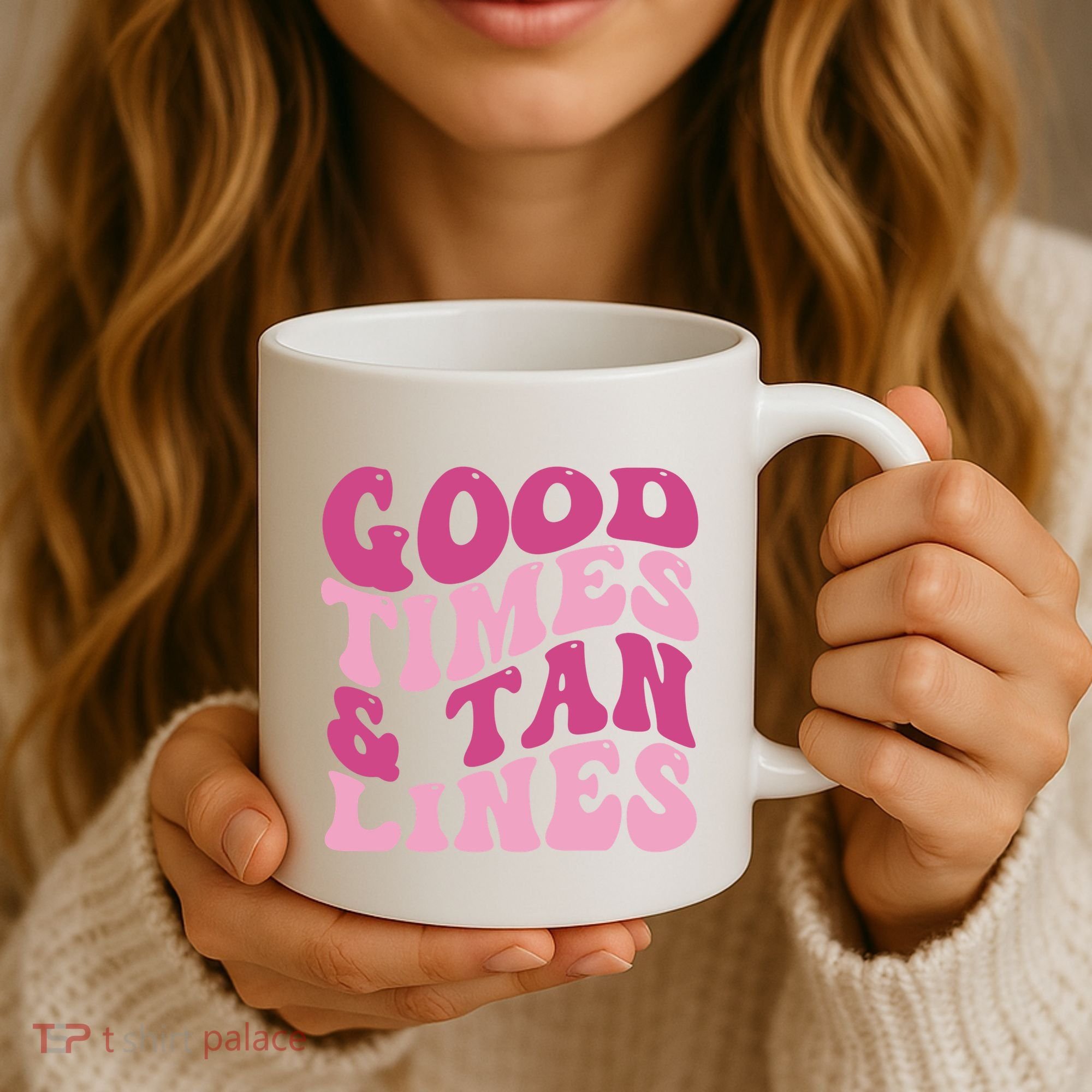 Good Times And Tan Lines Summer Groovy Coffee Mug
