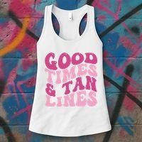 Good Times And Tan Lines Summer Groovy Women's Tank Top thumb 3