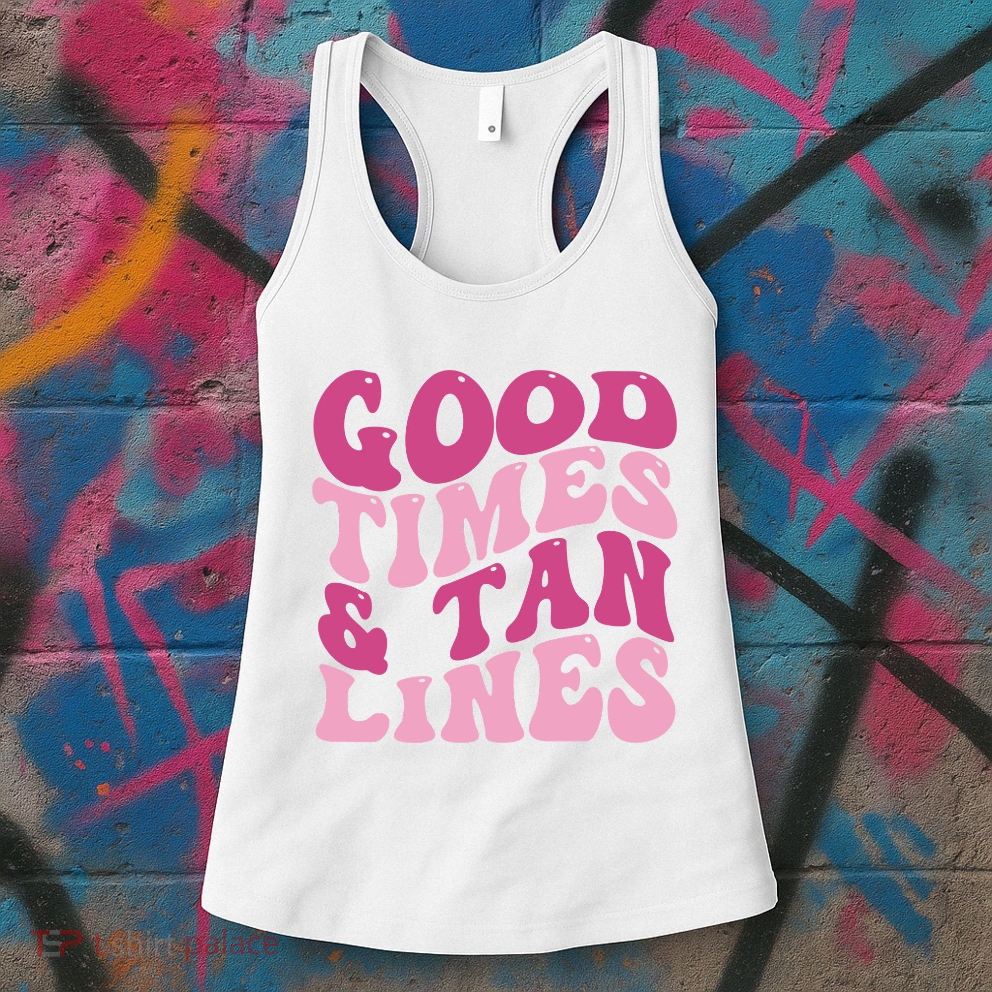 Good Times And Tan Lines Summer Groovy Women's Tank Top