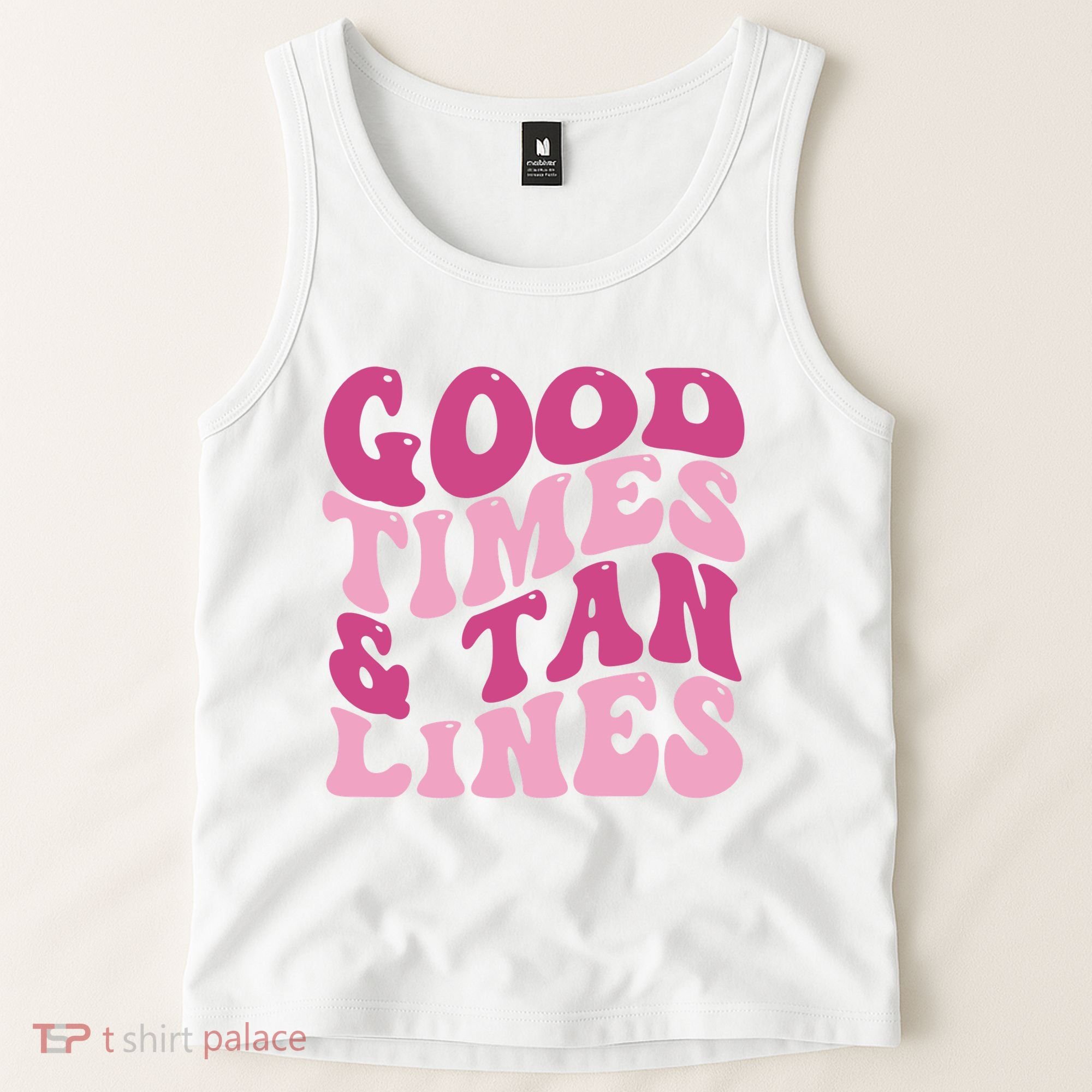 Good Times And Tan Lines Summer Groovy Tank Top