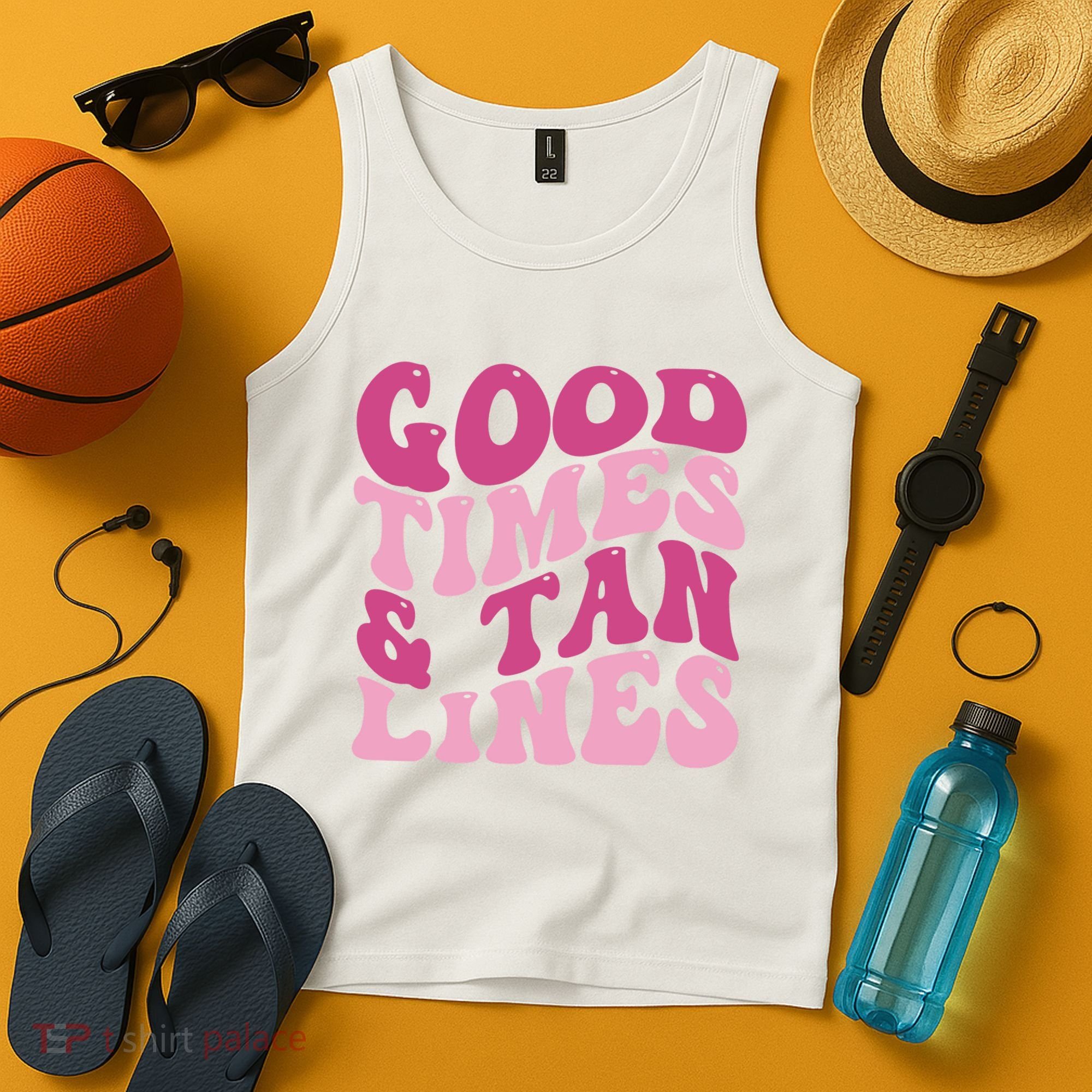 Good Times And Tan Lines Summer Groovy Tank Top