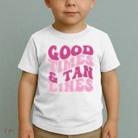 Good Times And Tan Lines Summer Groovy Toddler T-Shirt thumb 2