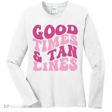 Good Times And Tan Lines Summer Groovy Women's Long Sleeve Shirt