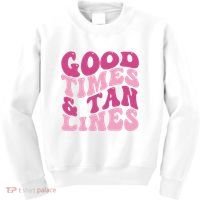 Good Times And Tan Lines Summer Groovy Kids Sweatshirt thumb 0