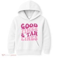 Good Times And Tan Lines Summer Groovy Kids Hoodie thumb 0