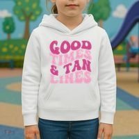 Good Times And Tan Lines Summer Groovy Kids Hoodie thumb 3