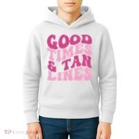Good Times And Tan Lines Summer Groovy Kids Hoodie thumb 4