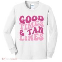 Good Times And Tan Lines Summer Groovy Kids Long Sleeve Shirt thumb 0
