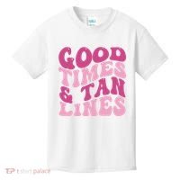 Good Times And Tan Lines Summer Groovy Kids T-Shirt thumb 0