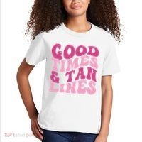 Good Times And Tan Lines Summer Groovy Kids T-Shirt thumb 2