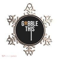 Gobble This Arrow Funny Thanksgiving Holiday Ornament thumb 0