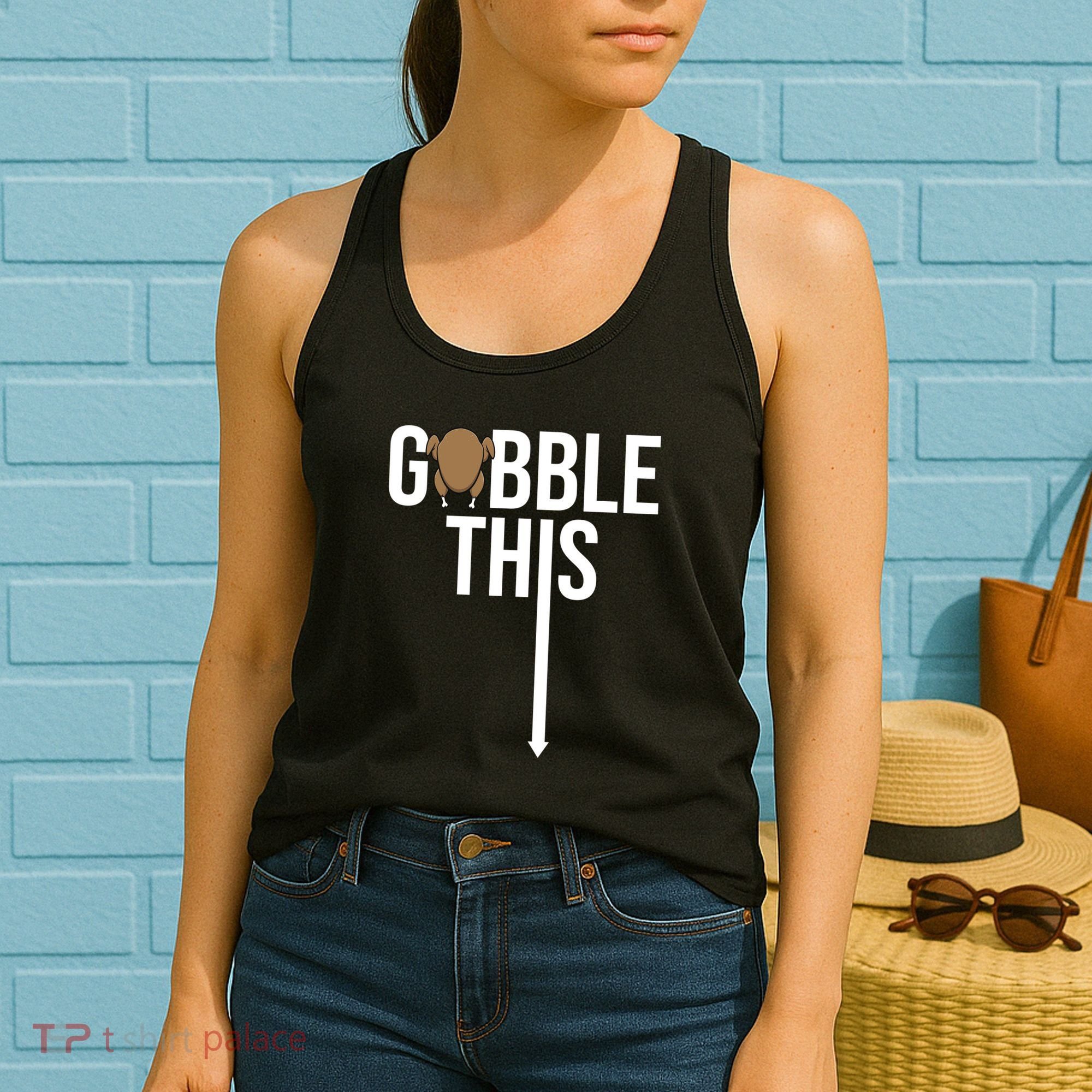 Gobble This Arrow Funny Thanksgiving Holiday Women's Tank Top