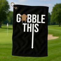 Gobble This Arrow Funny Thanksgiving Holiday Golf Towel thumb 1
