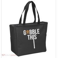 Gobble This Arrow Funny Thanksgiving Holiday Tote Bag thumb 2