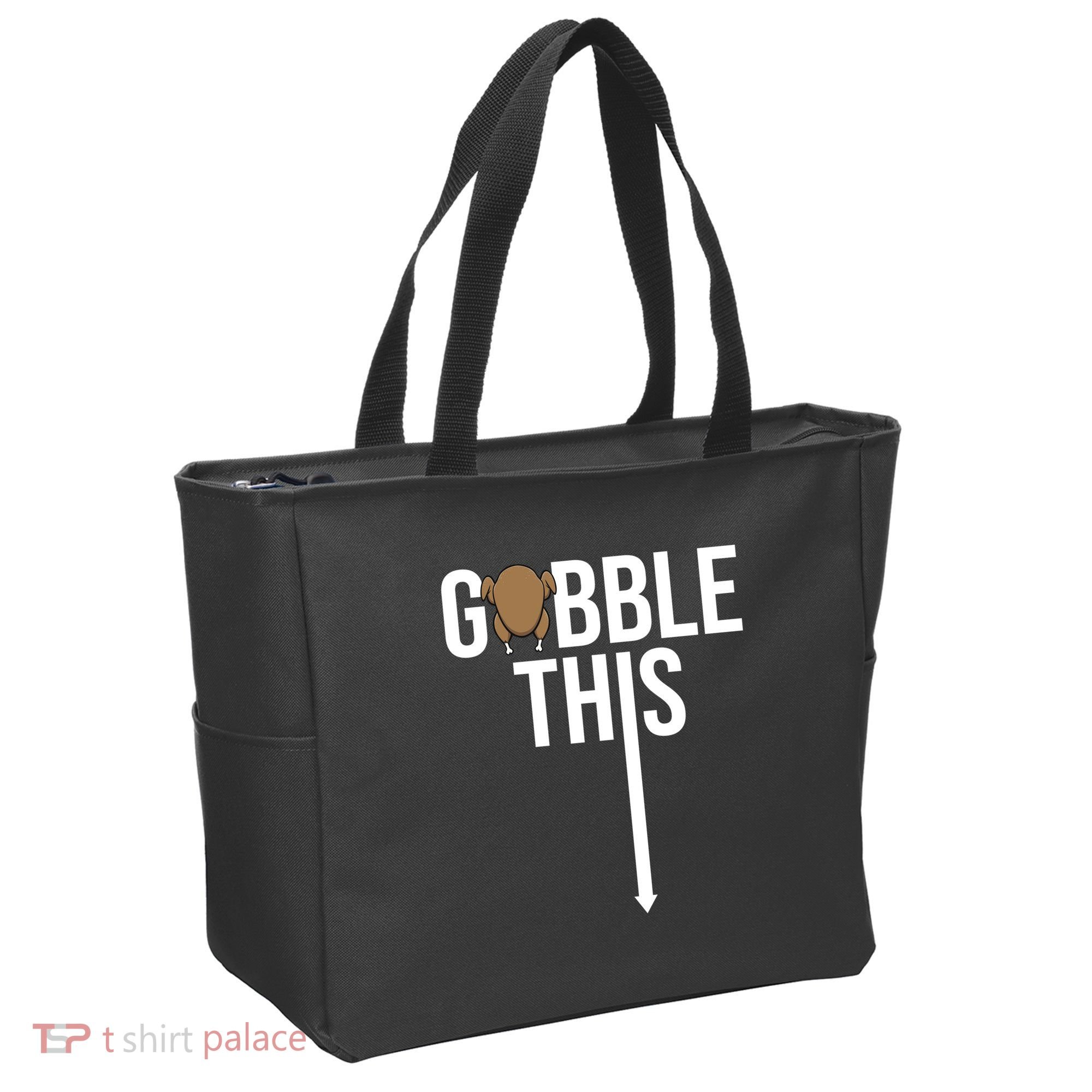 Gobble This Arrow Funny Thanksgiving Holiday Tote Bag