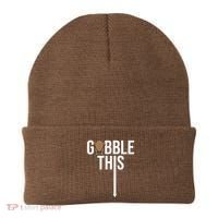 Gobble This Arrow Funny Thanksgiving Holiday Beanie thumb 0