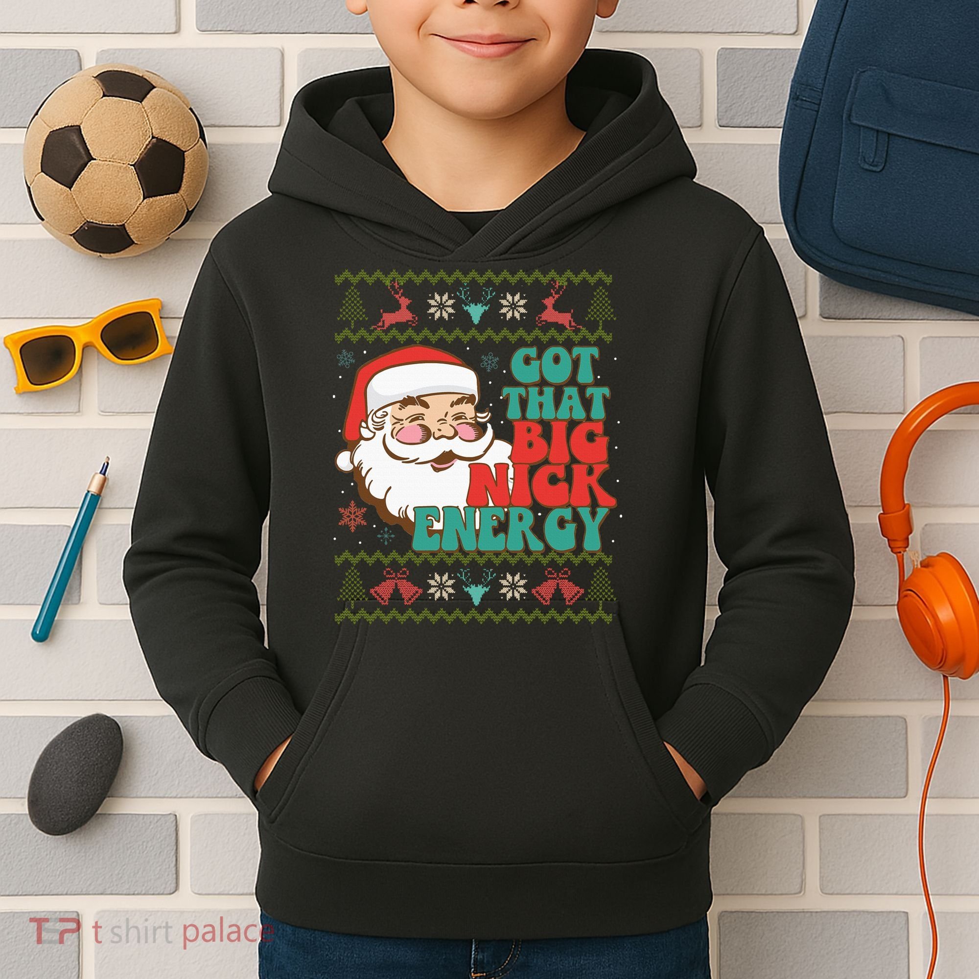 Got That Big Nick Energy Ugly Christmas Sweater Kids Hoodie