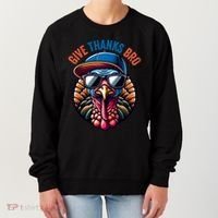 Give Thanks Bro Turkey Thankful Thanksgiving Women's Sweatshirt thumb 0