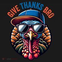 Give Thanks Bro Turkey Thankful Thanksgiving Backpack thumb 2
