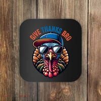 Give Thanks Bro Turkey Thankful Thanksgiving Coaster thumb 0