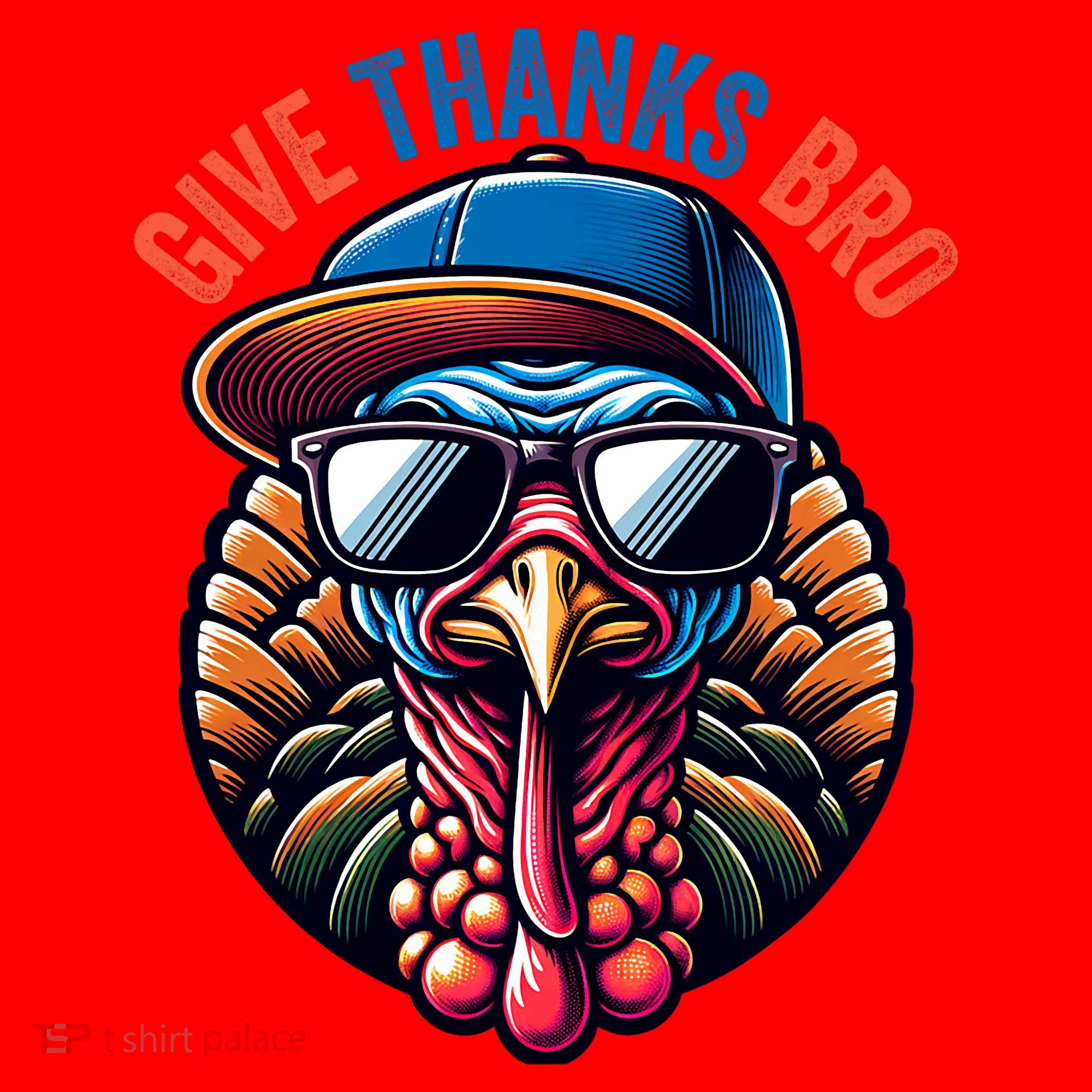 Give Thanks Bro Turkey Thankful Thanksgiving Santa Hat