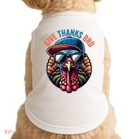 Give Thanks Bro Turkey Thankful Thanksgiving Doggie Tank thumb 0