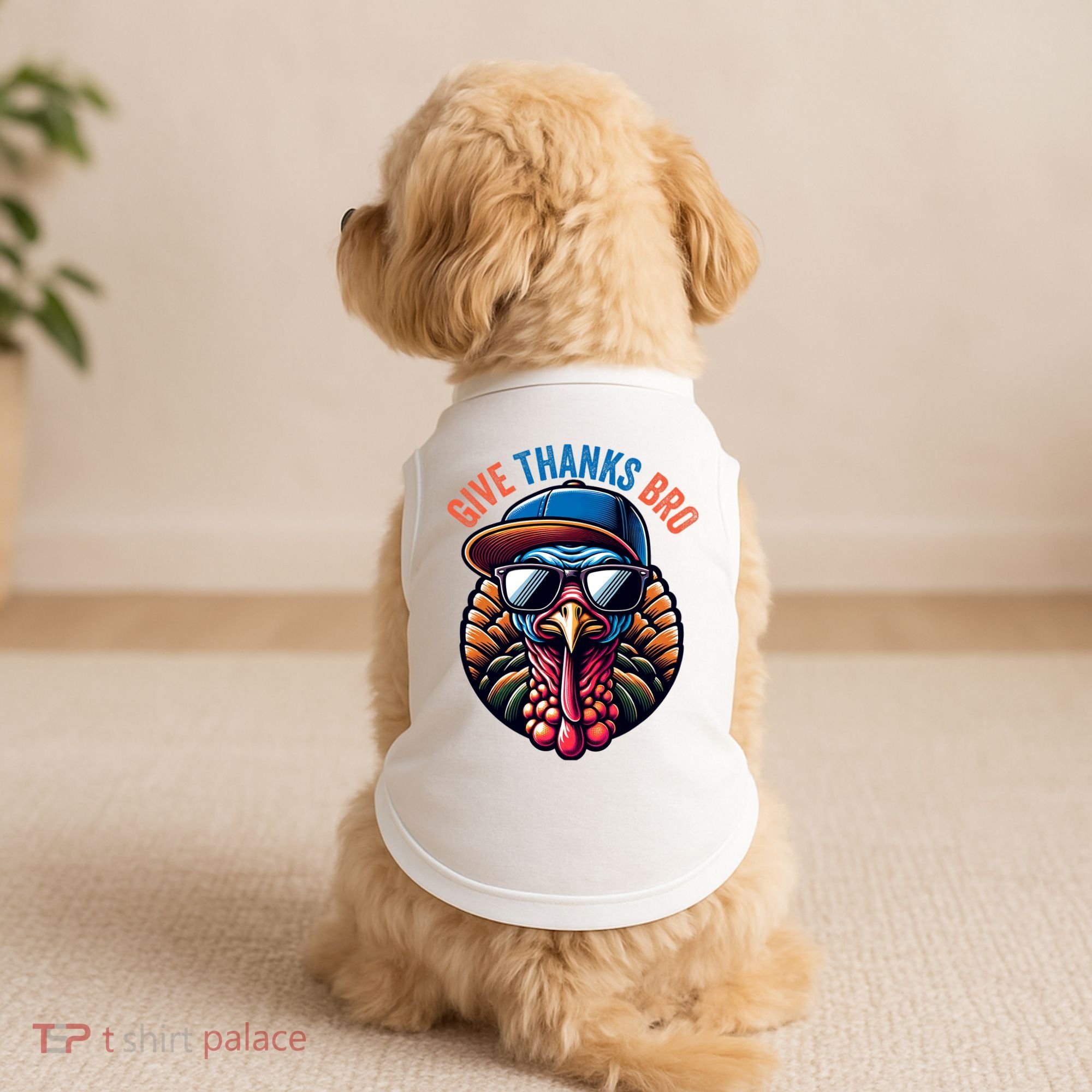 Give Thanks Bro Turkey Thankful Thanksgiving Doggie Tank