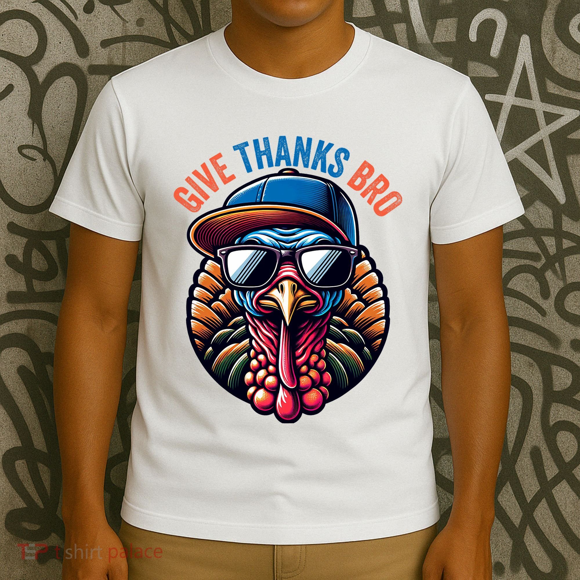 Give Thanks Bro Turkey Thankful Thanksgiving T-Shirt